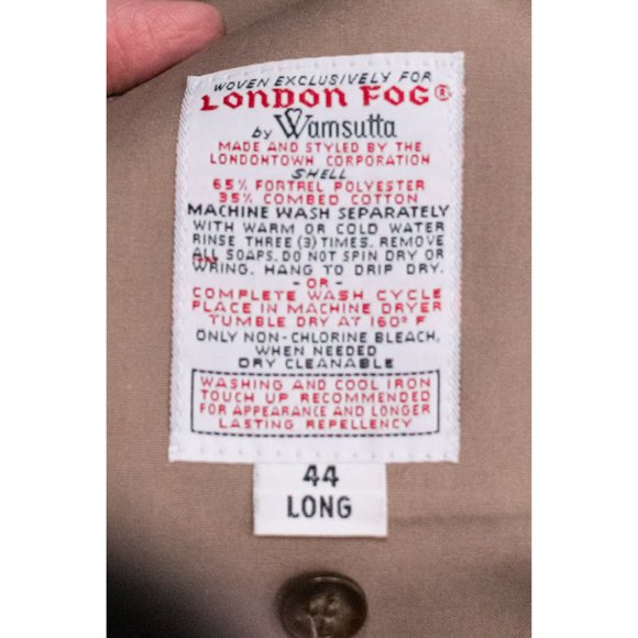 London Fog Maincoats Medium Khaki Mens Jacket, Size 44 Long - Picture 3 of 4
